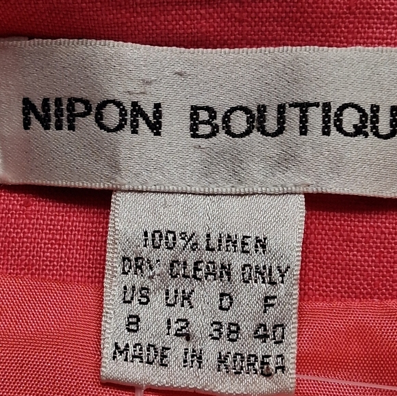 Albert Nipon Boutique Bright Pink 100% Linen Blazer  Size 8 - Picture 11 of 11